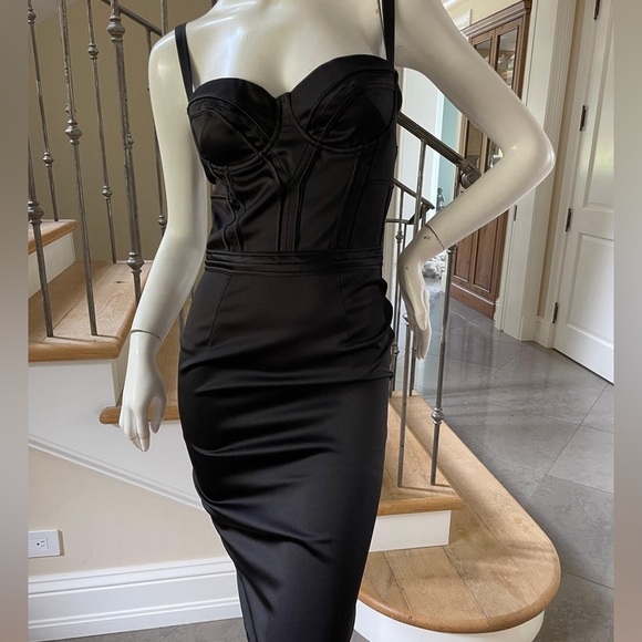 Cavalli bustier cocktail satin dress - Picture 1 of 6